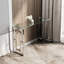 Console Modern Living Space - Pieds en acier inoxydable et plateau en verre avec base transparente et élégante