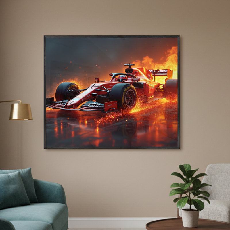 Single Picture Frame LED Illuminated Wall Art Wall Art on Glass / Aluminium, 50 cm H x 60 cm W