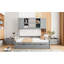 Lit de jour en bois pleine grandeur avec lit gigogne simple, armoire et tablette tout-en-un, gris-631196464
