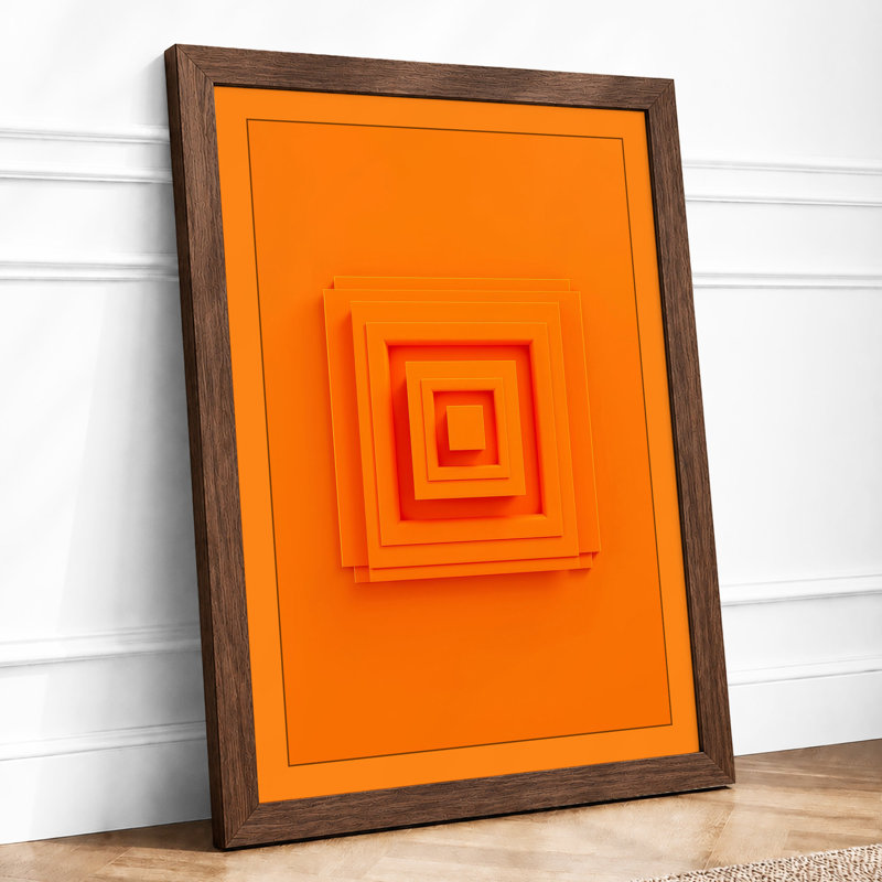 Nested Squares Minimalist - Print, A2 - 59.4 x 42.0 cm, Walnut