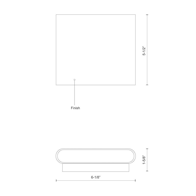 Slate LED Wall Light, Brushed Gold, 5.5" H x 6.13" W x 1.63" D