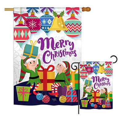 Noël de noël aide-en-dessous à 2 côtés en polyester 40 x 28 po santa christmas ensemble de drapeau