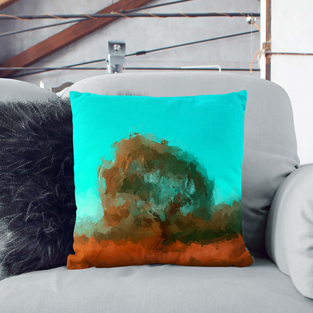 Gazing at the Tree in Abstract Cushion with Filling