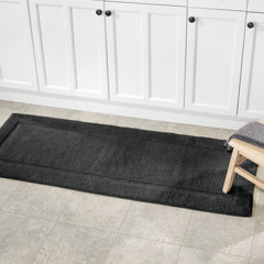 mDesign Soft Cotton Spa Mat Bathroom Rug, You Look Good Design - Multi Color