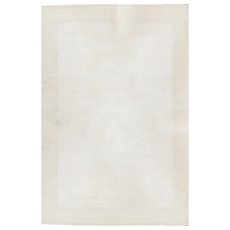 Hand-Knotted High-Quality White Area Rug