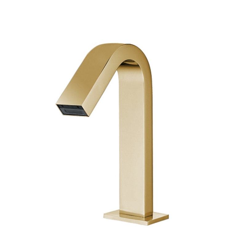 BathSelect Valence Brushed Gold Finish Touchless Motion Sensor Faucet & Automatic Liquid Soap Dispenser for Restrooms