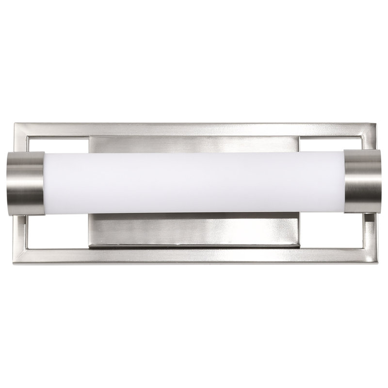  Éclairage de salle de bain 12 po à DEL à intensité variable Jacoria, 12 po de largeur, Nickel brossé