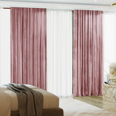 Blackout Velvet Curtains For Bedroom, Living Room And Home Office (Set Of 2)