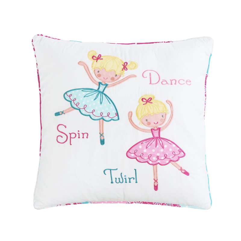  Ballet Dancing Girl Cotton Throw Pillow