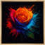 "Abstract Color Splash Rose Flower", art botanique contemporain, impression sur toile encadrée-126030948-126030946