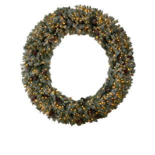 Faux Lighted Pine 72'' Wreath