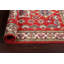 Tapis rouge en laine noué à la main de conception unique 3 pi 4 po x 4 pi 11 po