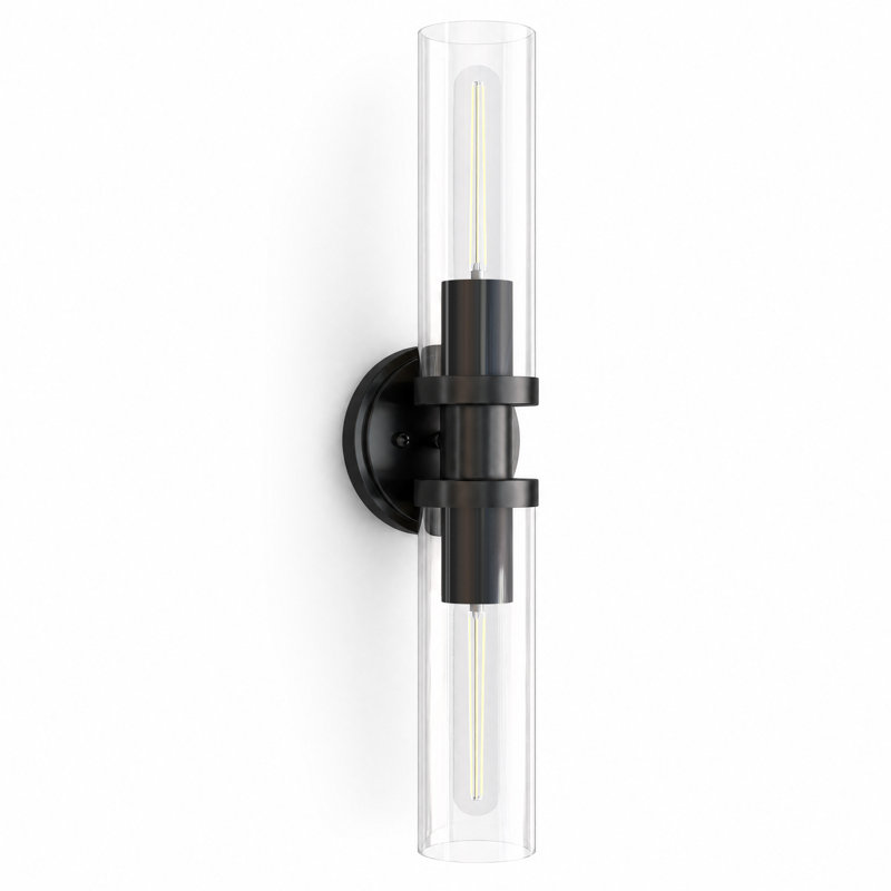 2-Head Barbell Cylindrical Wall Lamp, Matte Black