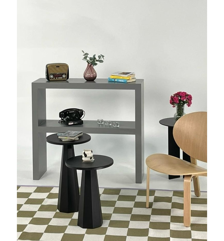 Modern Black Coffee Table Set (2 Pieces) | 100% MDF, 0.7 inches Thick | Small Table: 13.8 x 18.5 x 13.8 inches, Large Table: 13.8 x 22.4 x 13.8 inches | Stylish Design for Living Room, Elegant and Functional