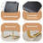 71'' Dining Table Set,Gold Dining Room Table Set With V-Shaped Black Glossy Pillars-369995435-369995433