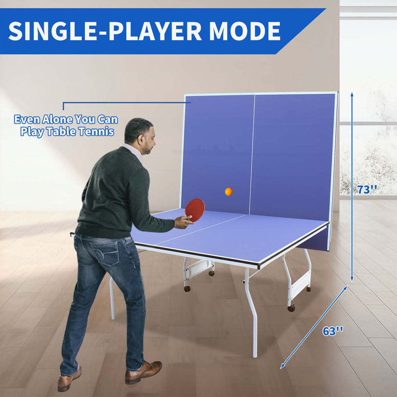 Ensemble de tennis de table pliable et portable 9pi avec raquettes et balles