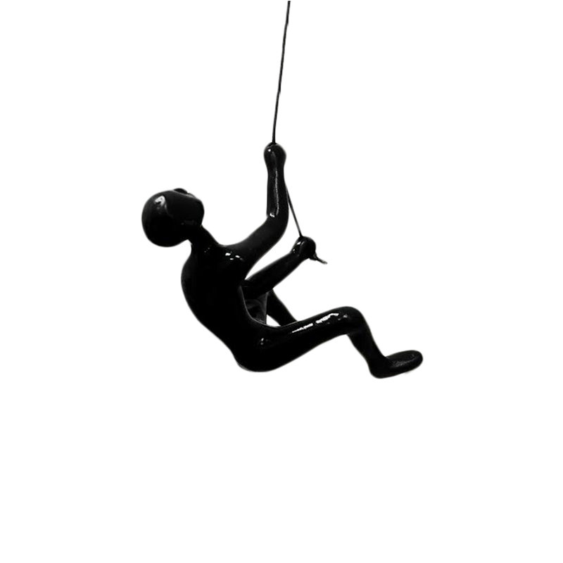 Billie-Jean Climbing Man Wall Art, Black