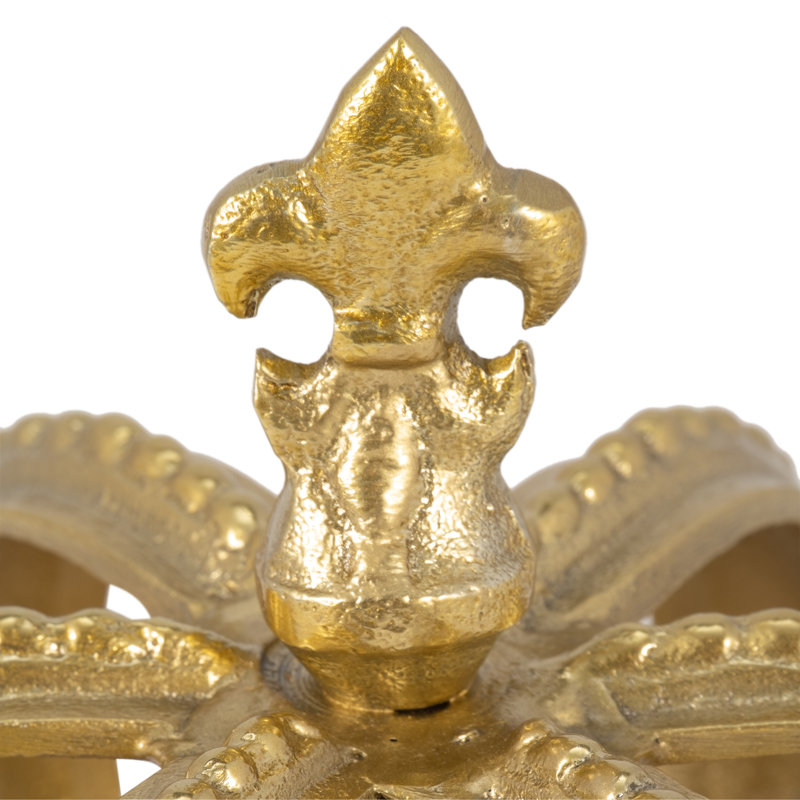 Sculpture décorative en forme de couronne en métal pour table - Luxueuse décoration pour le bureau, le vestibule ou le salon - 7 po, or