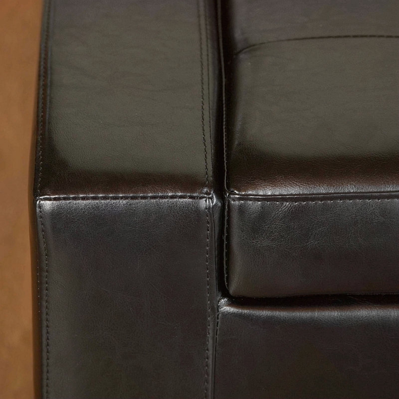 Banc de rangement en similicuir Helki, Noir