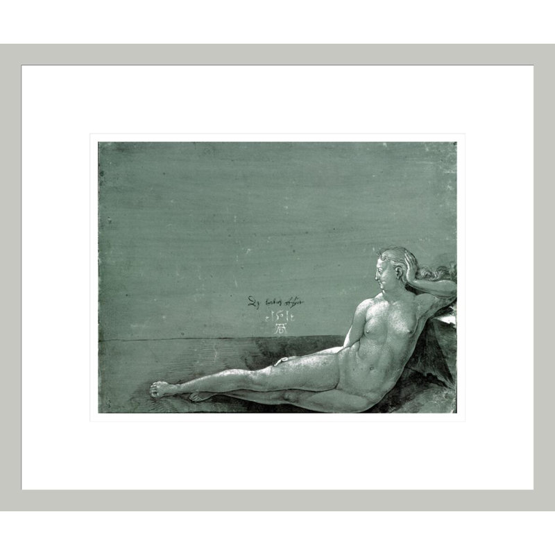 «Nu féminin inclinable» par Albrecht Dürer, impression giclée sur cadre, 13.75" H x 16.33" W
