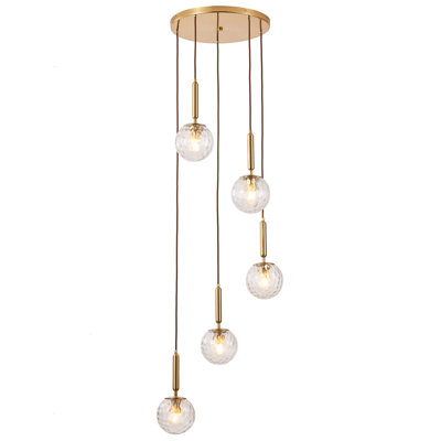 Texel 5 - Light Brushed Brass Pendant
