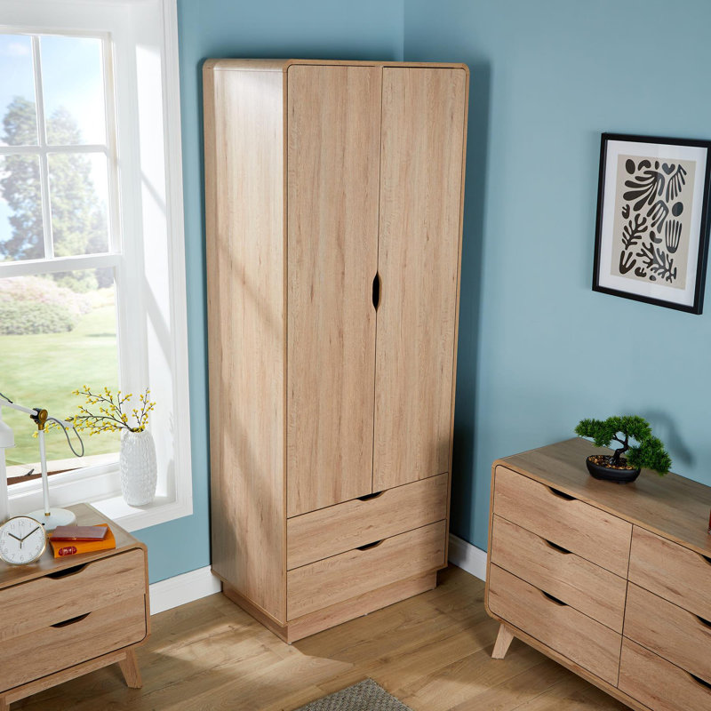 Udall 2 Door Wardrobe with Storage Drawers