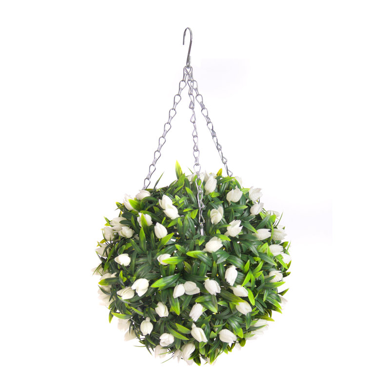 28cm Faux Flowering Plant, White