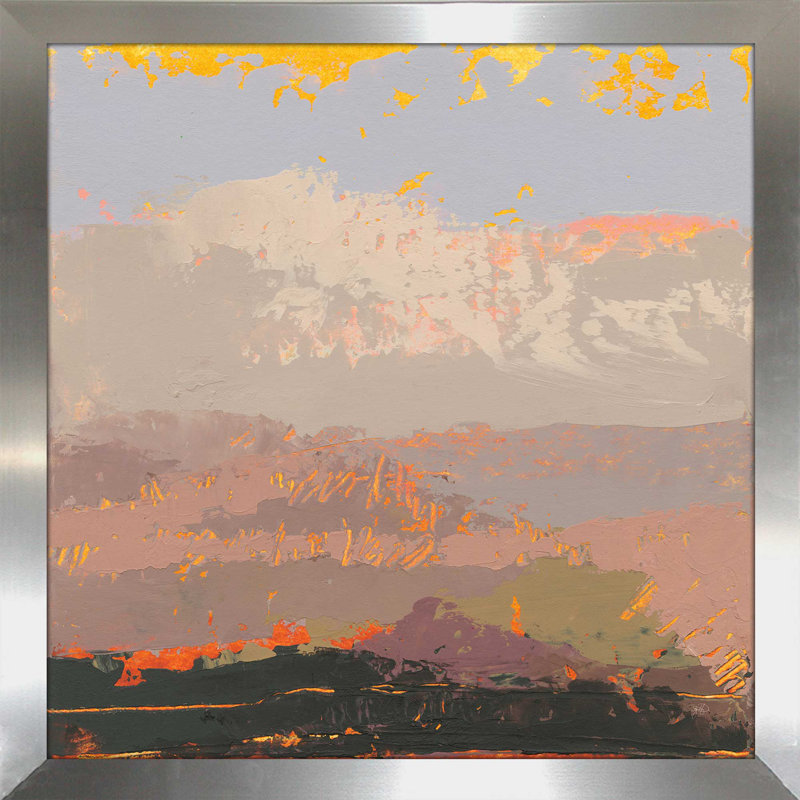 " Soft Day I ", 37.5" H x 37.5" W x 1" D, Silver Framed