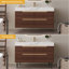Meuble-lavabo autoportant en pierre frittée de 35,4 po avec lavabo encastré, bois massif multicouche imperméable, rangement à 4 tiroirs, fixation murale-2069466419