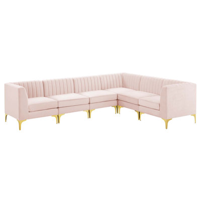 Canapé modulaire en velours 6 pièces Triumph Channel