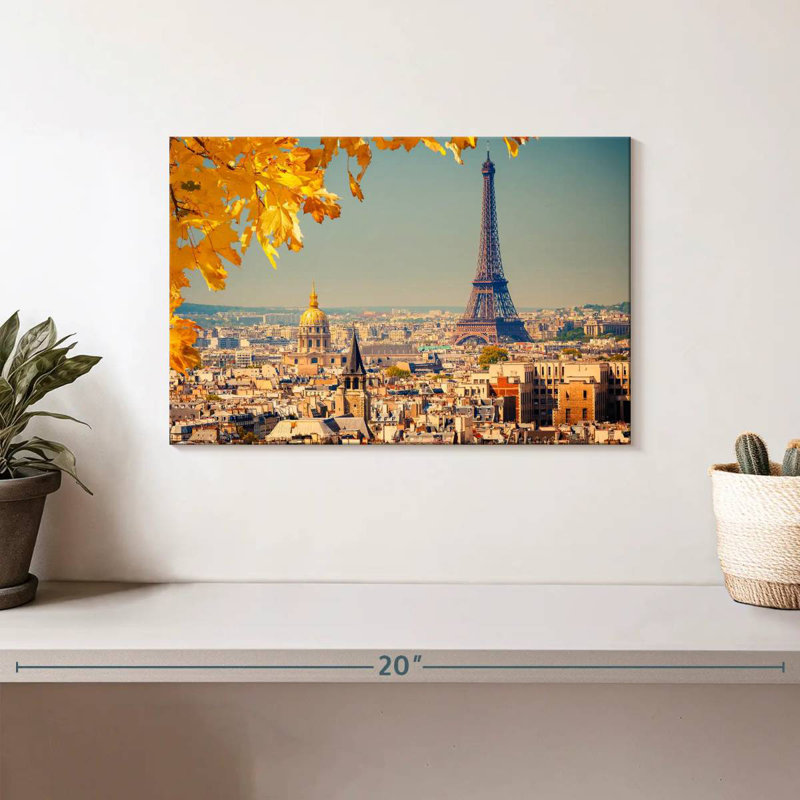 Ravi Autumn Eiffel Tower Skyline, 8" H x 12" W