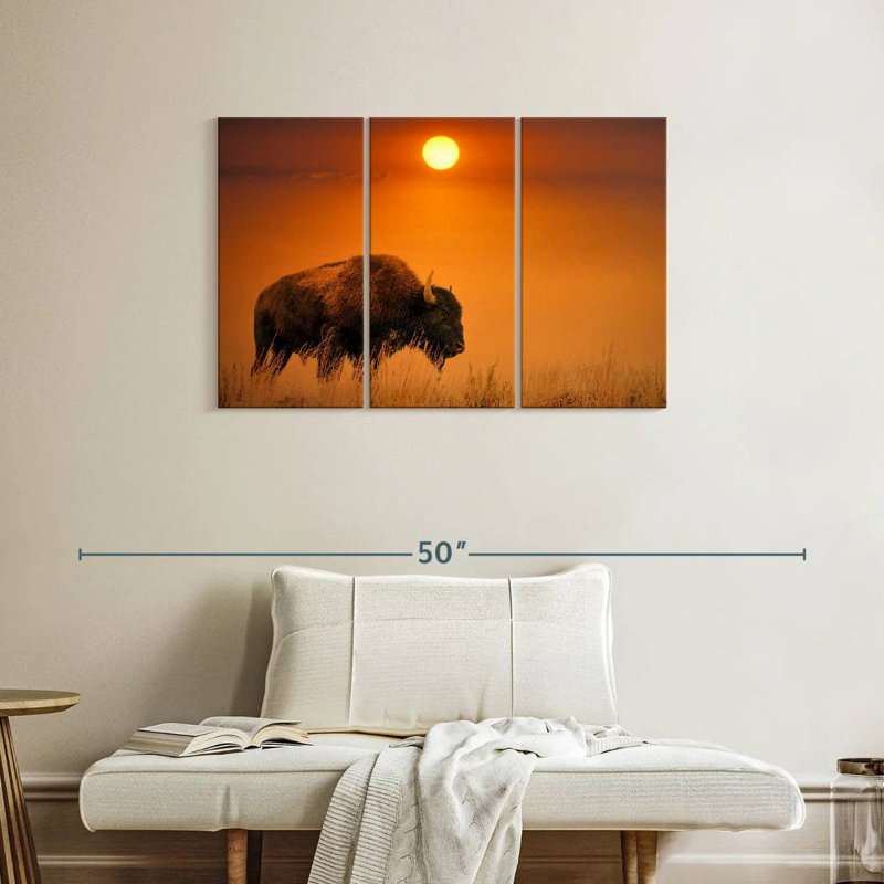 Brampt Bison Sunrise, 24" H x 38" W