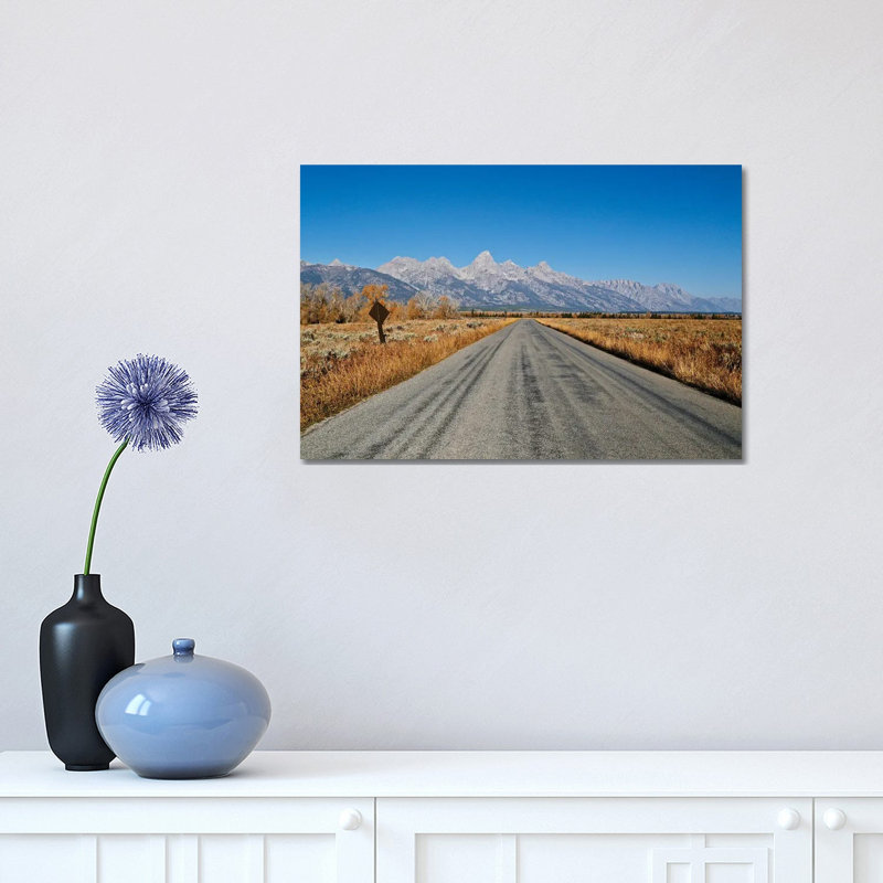 Open Road Tetons by Susan Vizvary - Wrapped Canvas Print, 30.48 cm H x 45.72 cm W