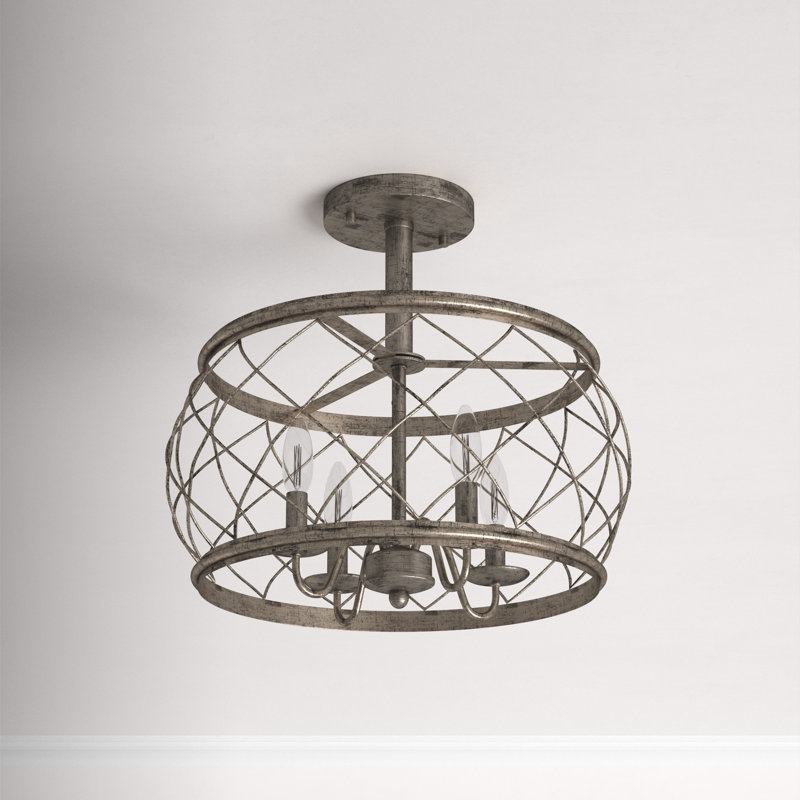 Arton Semi Flush Mount, Silver