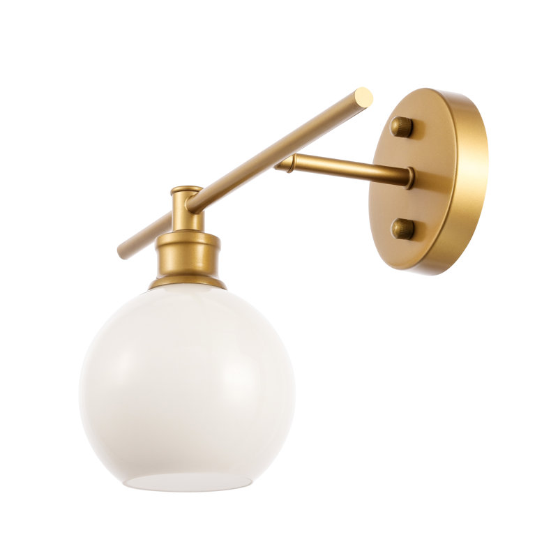 Drinkard Dimmable Bath Sconce, Brass, Frosted White