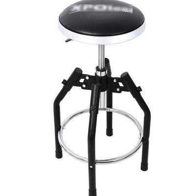 Adjustable Mechanic Stool, 360 Swivel, 13.7 - Inch Padded Surface, 29 33.6 Hydraulic Height, 330 Pound Capacity, Foot Rest, Black Swivel Rest Heavy Duty Shop Seat,