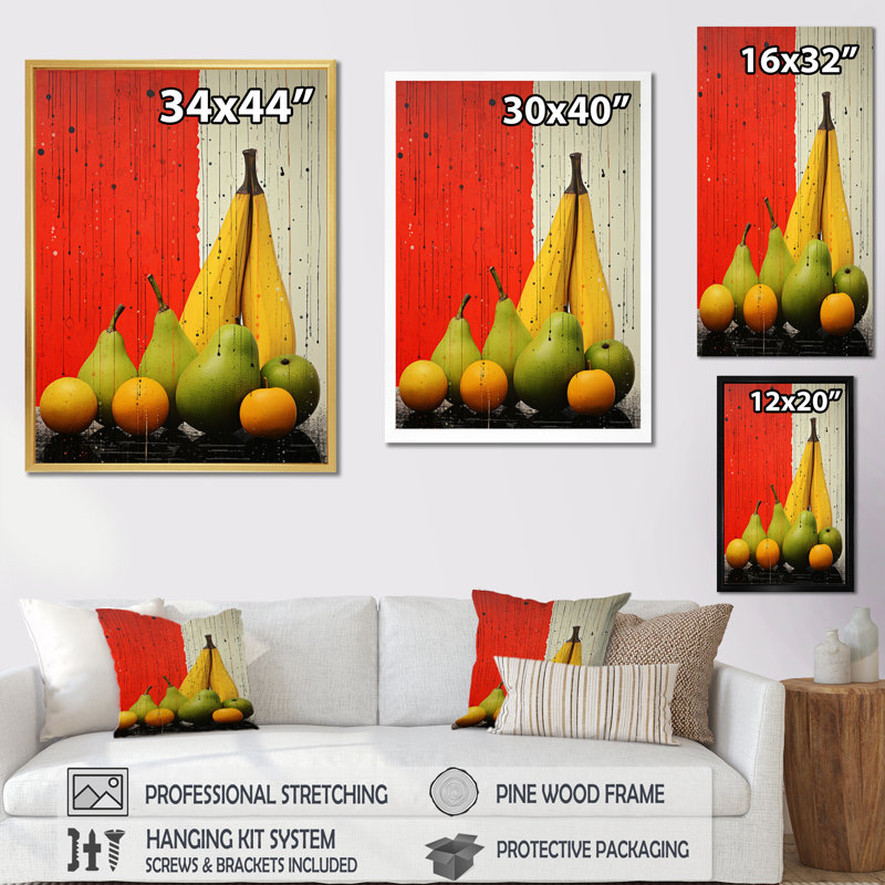 "Fruit Harvest Spectrum", reproduction d'art sur toile encadrée, H 20 po x l 12 po x P 1 po, Cadre noir
