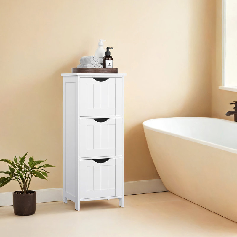 Storage Floor Cabinet, Free-standing With 3 Drawers					
