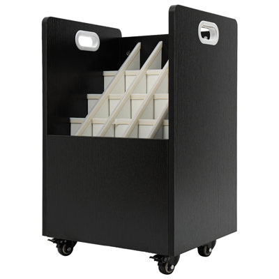 Mobile Roll File Organizer Cart 20 Slots File Holder with Wheels Compartment Mobile File Cart