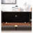 Solid Wood TV Stand with Wave Design-105339683