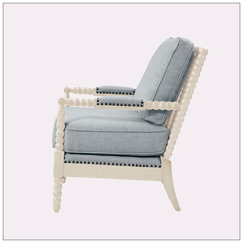 Fauteuil de 25,50 po Deview, Polyester gris ivoire, Crème antique