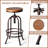 Jazavier Swivel Adjustable Height Counter Stool with Metal Frame-1020051978