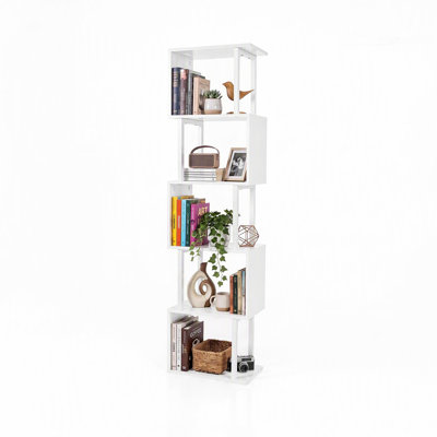 Bibliothèque géométrique à cubes ouverts, présentoir de coin autoportant avec ensembles anti-surmatelas pour salon, bureau à domicile
