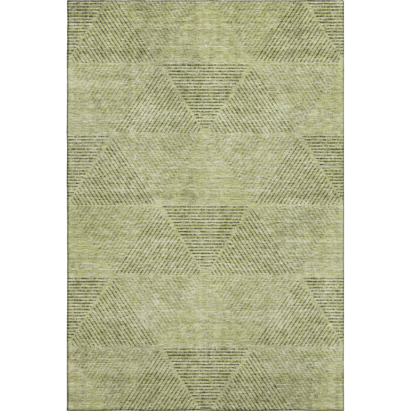 Premium Machine Washable Prisco Aloe Rug, Rectangle 10' x 14'