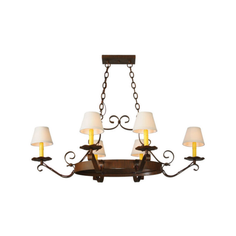 Handforged Oval 6 - Light Chandelier, Capri Premium, Paint To Match