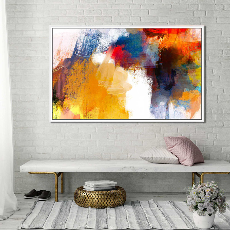 It''s A Party I - Painting, White Floater Frame, 31.5" H x 51.5" W x 2" D