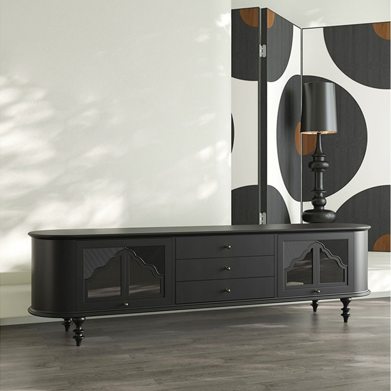 Meuble télé simple noir, 94.49"