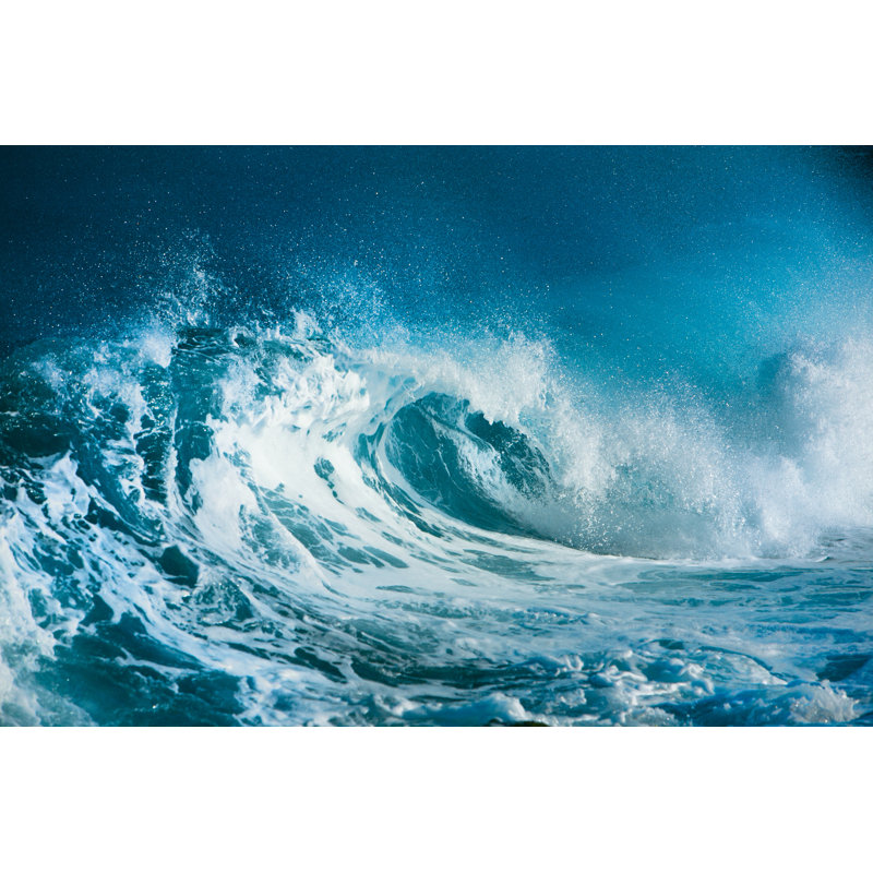 Crashing Blue And White Waves In The Ocean by Irabell - Wrapped Canvas Print, 20cm H x 30cm W x 3.8cm D
