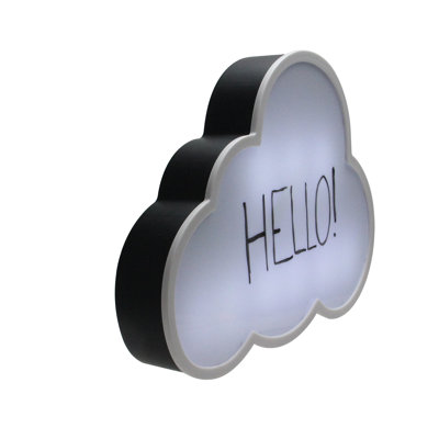 Tableau blanc en forme de nuage 12 po à DEL avec pile 12 po