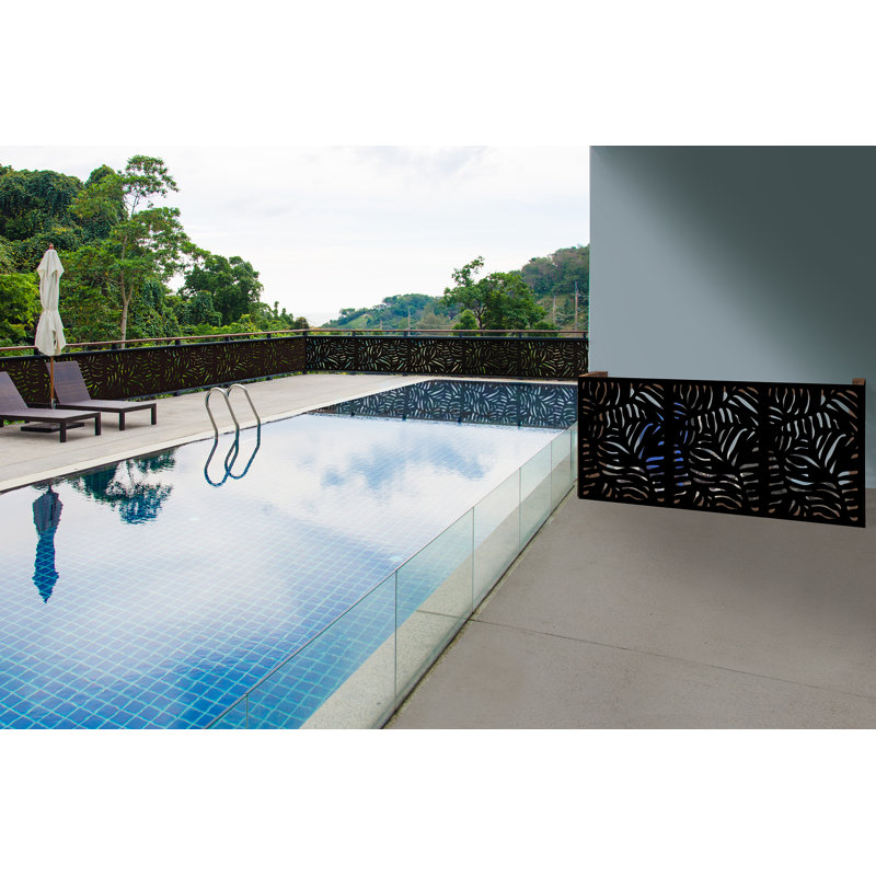Black Hardwood Composite Decorative Privacy Screen Panel